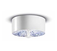 Plafonnier Moyen Vintage Decò Pi Céramique Ming Bleu 1 Lumière E27