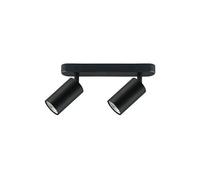 Maclean MCE452 B spot de plafond 2-flammes 2xGU10 douille pour ampoules LED & halogènes jusqu'à 35W plafonnier applique murale 55x100mm rotatif pivotant (2-flammes sans ampoules, noir)