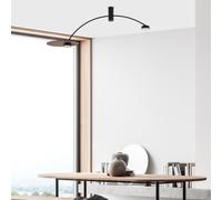 Plafonnier Noir 110 Cm Long 2-Flamme GX53 Bois Métal