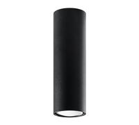 Plafonnier Noir 20 Cm De Haut Ø 6 Cm Étroite GU10 Métal Spot Salon