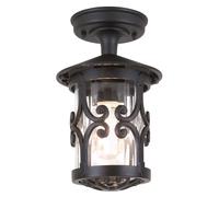 Plafonnier Noir Aluminium Verre Extérieur Rustique Décoratif ASHFORD Lampe