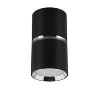 Plafonnier Noir Chrome Ø 5,5 Cm H: 10 Cm Petit Cylindre GU10