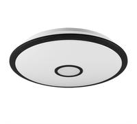 Plafonnier noir Lampe de chambre à coucher dimmable Plafonnier moderne, télécommande LED effet étoilé Veilleuse, LED 45W 5300lm 3000-5500K, DxH 65x10cm