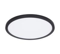 Plafonnier noir lampe de salle de bain dimmable lampe de salon plafonnier, rétroéclairage, IP44, 1x LED 18W 1500lm blanc chaud, DxH 29,4x2,5 cm