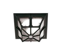 Plafonnier Noir Résistant Aux UV Carré IP44 Rustique FRANKIE Lampe D'Extérieur