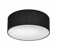 Plafonnier Noir Tissu Ø 35 CM H:13 CM Rond Plat Blendarm E27 Deckenleuchte