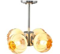 Plafonnier Nordique métal avec Abat-Jour en Verre, de Style européen, luminaire Suspendu pour Table Manger, Cuisine, Chambre à Coucher Salon (A)