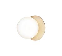 Plafonnier Nuura Liila 1, Verre Doré et Opale, Format Moyen