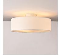lux.pro Plafonnier Design Lampe de Plafond Stylée Moderne 3 Douille E27 Plasitque Textile Organza Diamètre de 45 cm Blanc