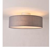 lux.pro Plafonnier Design Lampe de Plafond Stylée Moderne 3 Douille E27 Plasitque Textile Organza Diamètre de 45 cm Gris Blanc