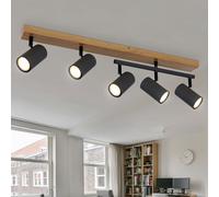 Plafonnier Optique Bois Lampe de Salon Noir Réglable L