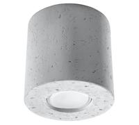 SOLLUX Lighting Plafonnier Orbis – Design industriel béton cylindrique, 1 ampoule GU10, Gris