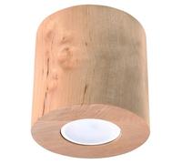 Plafonnier - ORBIS - Spot Moderne Boho - Bois Naturel - 1 Ampoule GU10 - 40W