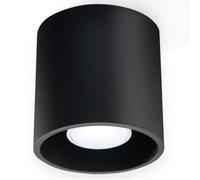 Sollux Lighting Orbis Plafonnier Spot | Design Moderne avec Abat-jour Cylindrique | Fabriqué en Aluminium avec 1 x Ampoule GU10 Remplaçable | Noir, 10 x 10 x 10 cm