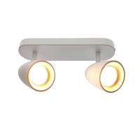 Plafonnier orientable 2 spots OVO 2 Blanc Or Aluminium IP20 GU10 EDO