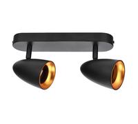 Plafonnier orientable 2 spots OVO 2 Noir Or Aluminium IP20 GU10 EDO