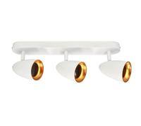 Plafonnier orientable 3 spots OVO 3 IP20 3xGU10 blanc anneau doré EDO