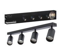 Plafonnier orientable 4 spots MALGA LED IP20 Noir GU10 EDO SOLUTIONS