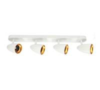 EDO Plafonnier Orientable OVO 4 Spots, Inclinable, Blanc, Éclairage de Plafond Moderne, Luminaire LED Réglable, Cuisine, Projecteur IP20 GU10 EDO777242