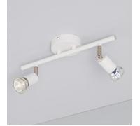 LEDKIA LIGHTING Plafonnier Orientable Aluminium Oasis 2 Spots Blanc pour chambre, salon, cuisine Blanc