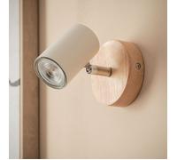 LEDKIA LIGHTING Plafonnier Orientable Bois 1 Spot Albus pour chambre, salon, cuisine Blanc