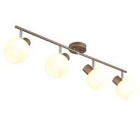 Plafonnier pivotant Lampe de plafond couleur café Lampe de salle à manger Spot de plafond verre opalin, métal, 4x E27 douilles, LxBxH 80x12,5x17,5 cm