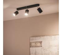 TechBrey Plafonnier Orientable Métal 3 Spots Albus Black Large Noir Noir