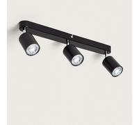Plafonnier Orientable Métal 3 Spots Albus Black Large Noir