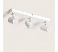 LEDKIA LIGHTING Plafonnier Orientable Métal 3 Spots Wuedy pour chambre, salon, cuisine Blanc