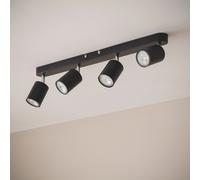 Plafonnier Orientable Métal 4 Spots Albus Black Large