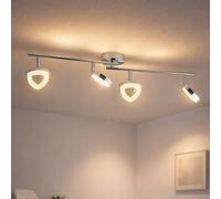 Plafonnier orientable Plafonnier plafonnier chrome avec spots mobiles salon, métal, LED 4x 4,5 watts 4x 360 lumens blanc chaud, L 80 cm