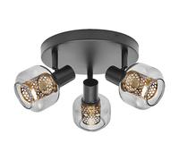 Plafonnier OSRAM E14 Acier Verre Noir Or Spot Flexible Ø36,5 cm