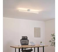 Plafonnier ou applique LED Telvo blanche 100 cm dimmable | LED intégrées, longueur 100 cm, aluminium blanc, lumière blanc chaud, pose murale ou plafond
