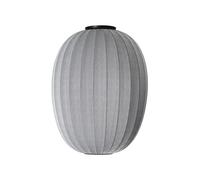 Plafonnier Ovale Haute Ø65 cm , Made By Hand et Tricotée à La Main, Argent.