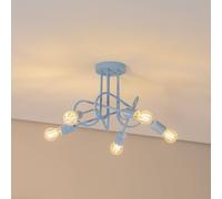 Plafonnier Oxford HELAM, dimmable, bleu, Salon / Salle à manger, Métal, Plafonnier