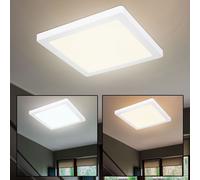 Plafonnier LED panneau plafonnier chambre à coucher, blanc moderne, circuit CCT, 18W 1500lm 3000K-6500K blanc chaud-blanc froid, LxlxH 21,7x21,7x1,7cm