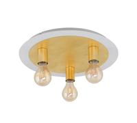 Plafonnier PASSANO E27 3X4W en acier blanc et or D450mm