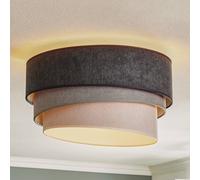 Plafonnier Pastell Trio Duolla, dimmable, gris, Salon / Salle à manger, Textile / Tissu / Soie, Moderne, Plafonnier Tissu