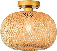 Plafonnier pastoral de style chinois, tissage à proximité des plafonniers, lustre de plafond semi-encastré fait à la main, luminaire facile à installer, pour salon, chambre à coucher, cuisine