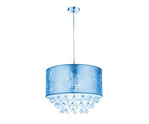 Plafonnier pendule en cristal télécommandé variateur textile dans un ensemble comprenant des ampoules LED RVB