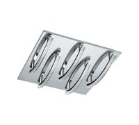 Plafonnier PERTINI LED 5X4,3W en acier et aluminium chrome 300x300x95mm