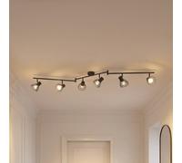 Plafonnier Piena Lindby, dimmable, noir, Salon / Salle à manger, Métal, Moderne, Plafonnier