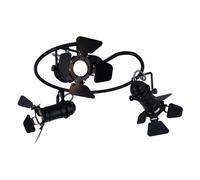Plafonnier pivotant Lampe de plafond à 3 flammes Projecteur de plafond noir, projecteur de cinéma, 3x GU10 3x 5 watts, DxH 40 x 26,5 cm