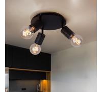 Plafonnier Place Rondell Lampe Spot E27 Spot Réglable 3 à Flammes Noir