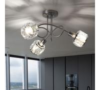 Plafonnier Place Rondell Luminaire de Salon Crystal Verre Chrome Transparent