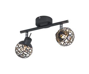 Plafonnier Plafonnier 2 lampes en aluminium design salle à manger maille aluminium gris design cristal, spots mobiles, 2x G9, LxlxH en cm: 25x8x14 cm