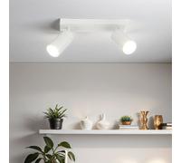 Plafonnier Plafonnier Blanc B: 25 Cm Petit Orientable 2-Flamme GU10 Métal