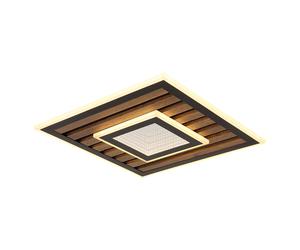 Plafonnier plafonnier bois luminaire chambre carré noir LED