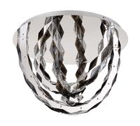 Plafonnier plafonnier cristal clair fumée lampe de salon chrome D 60 cm