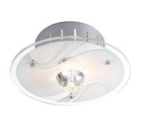 Plafonnier Plafonnier cristal Lampe design métal, verre miroir, cristaux de verre, verre 1x G9, D 18 cm